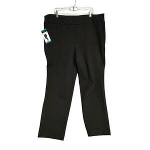 Dalia Womens Pants 2X Black Tummy Control Pull On Dress D4969X-E350 NWT